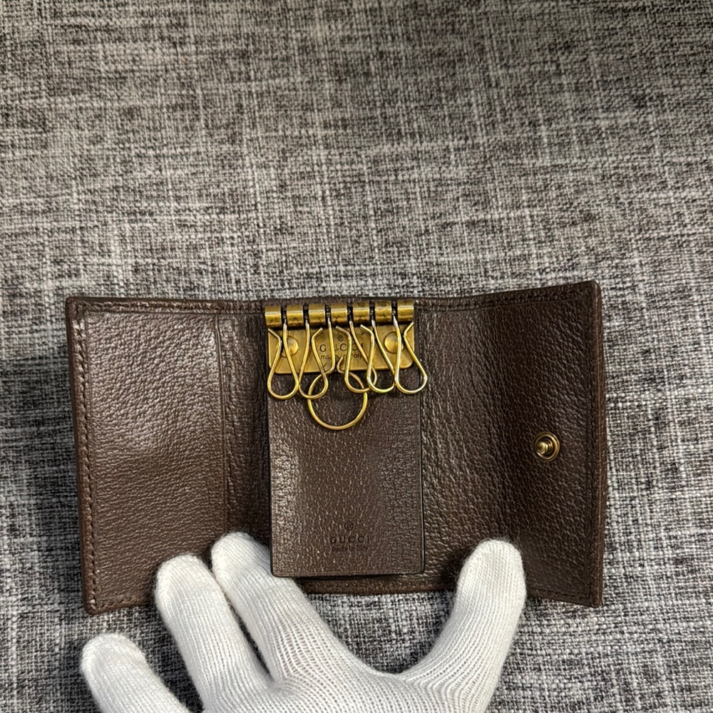 Gucci Brown with Sherry Line Key Holder with Iconic Monogram - Picture 4 of 7